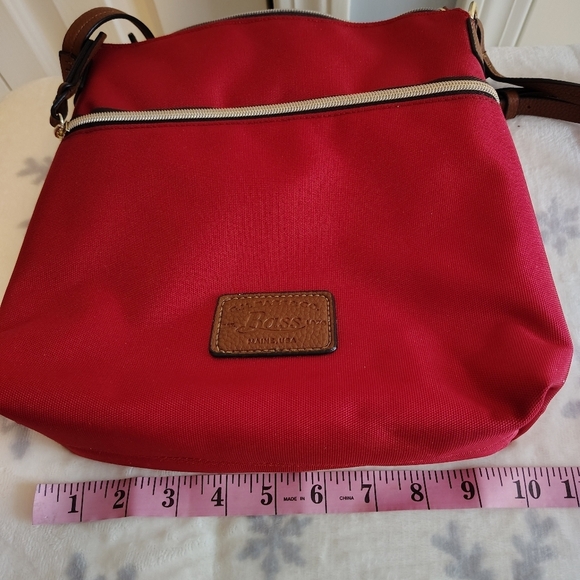 G.H.Bass Red Canvas Crossbody Bag - Picture 10 of 12